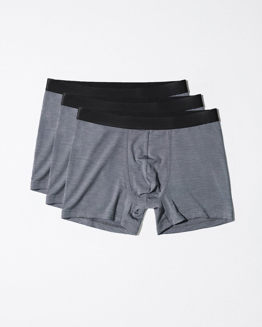 3 × boxer da uomo in misto lana merino grigio mélange acquista ora — cdlp