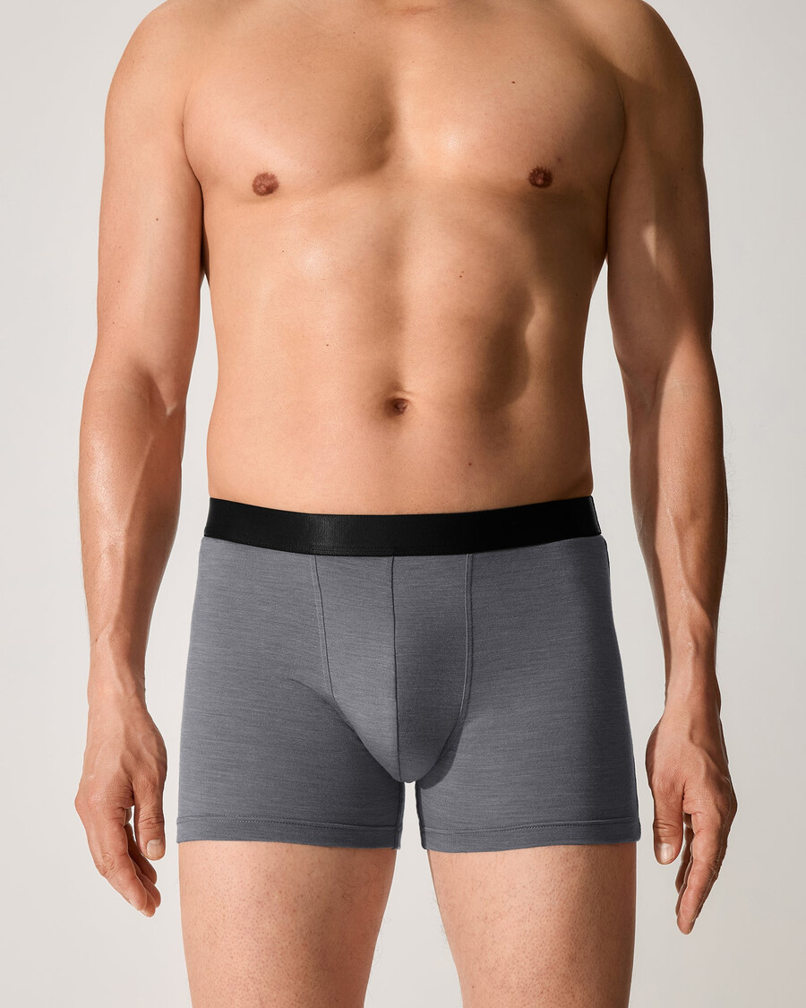 3 × boxer da uomo in misto lana merino grigio mélange acquista ora — cdlp