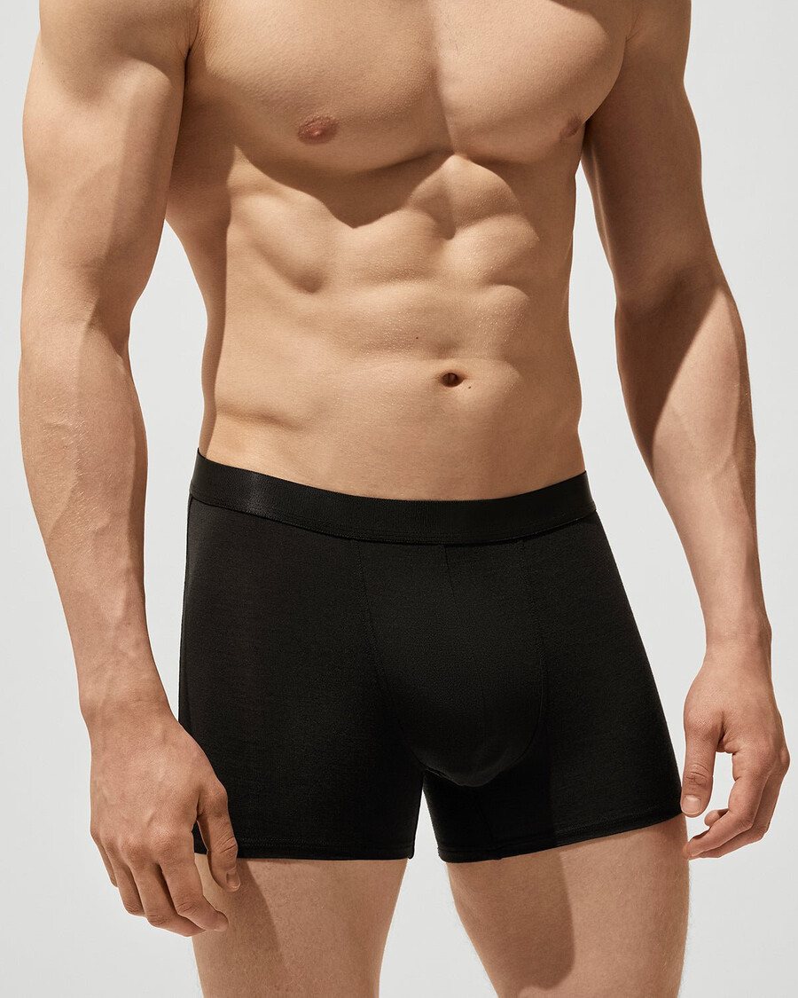 3 × boxer da uomo in misto lana merino neri acquista ora — cdlp