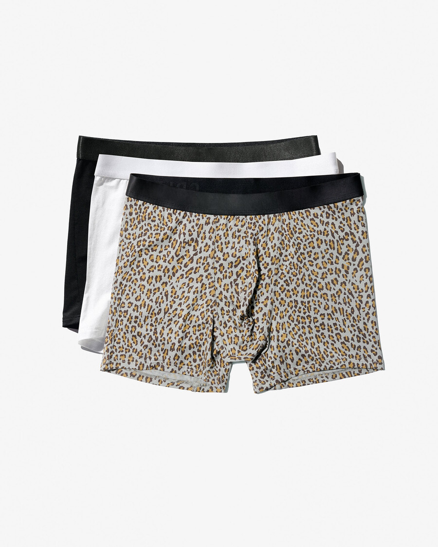 3 × boxer da uomo in nero bianco mocca leopardato acquista ora — cdlp