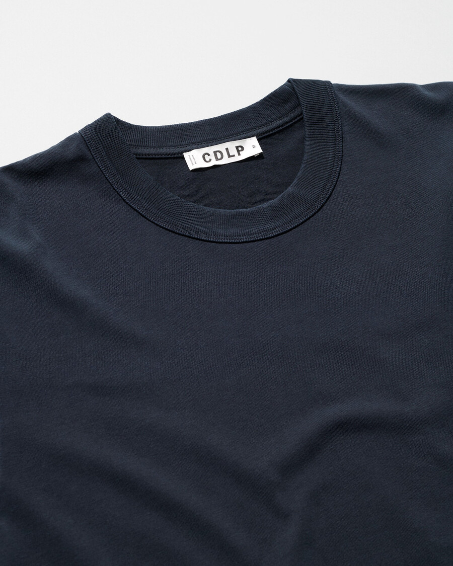 t-shirt pesante da uomo in blu navy scuro acquista ora — cdlp