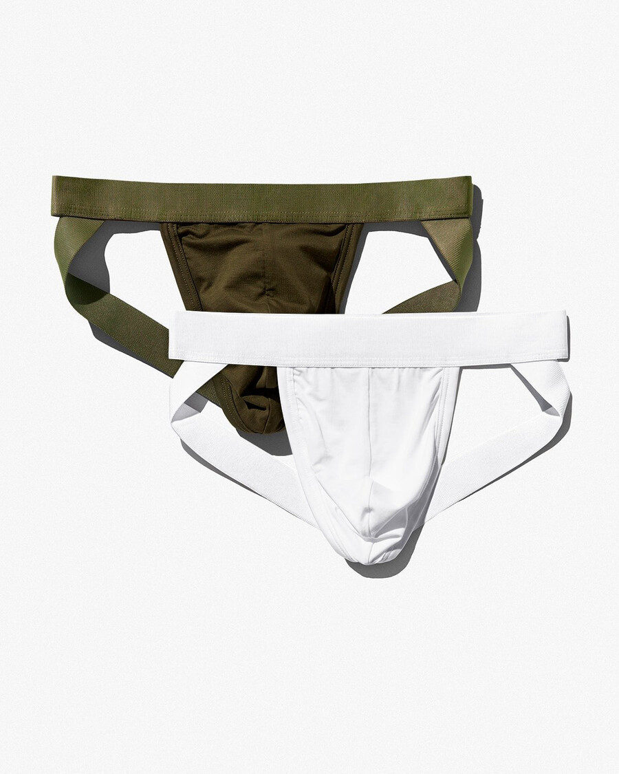 2 x jock strap da uomo in bianco e verde oliva acquista ora — cdlp
