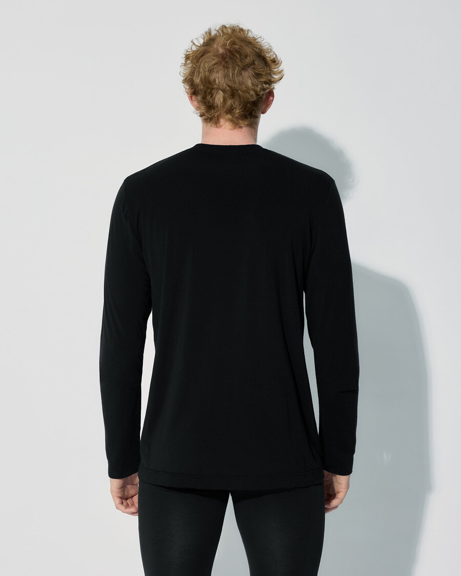 2 magliette a maniche lunghe in misto lana merino da uomo nere acquista—cdlp