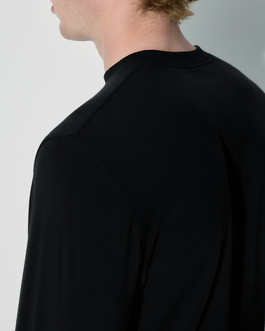 2 magliette a maniche lunghe in misto lana merino da uomo nere acquista—cdlp