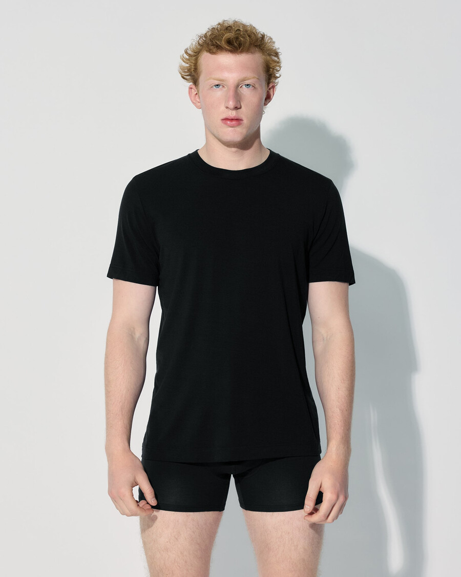 t-shirt da uomo in misto lana merino nera acquista ora — cdlp