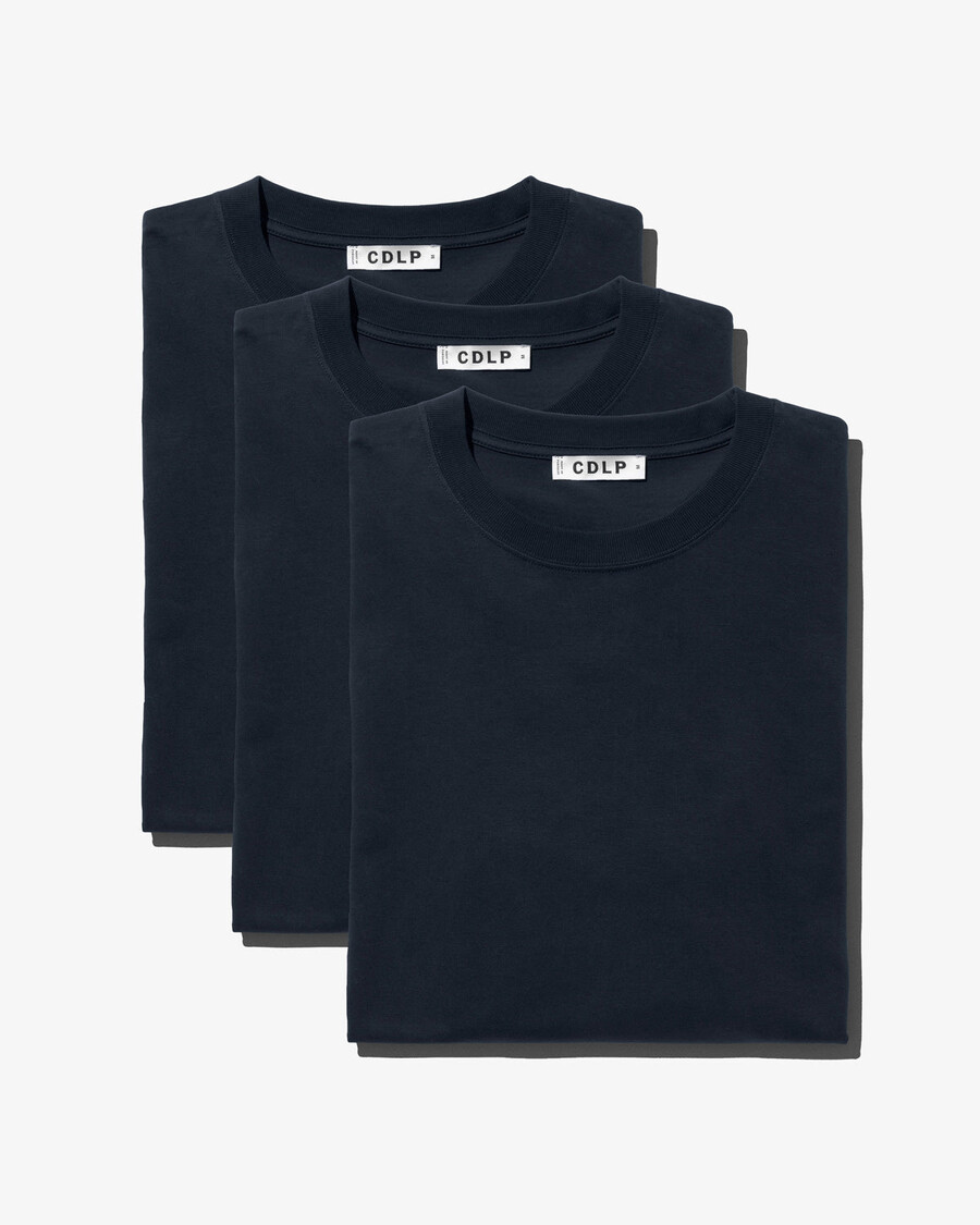 3 magliette da uomo di peso medio in blu navy scuro acquista ora — cdlp