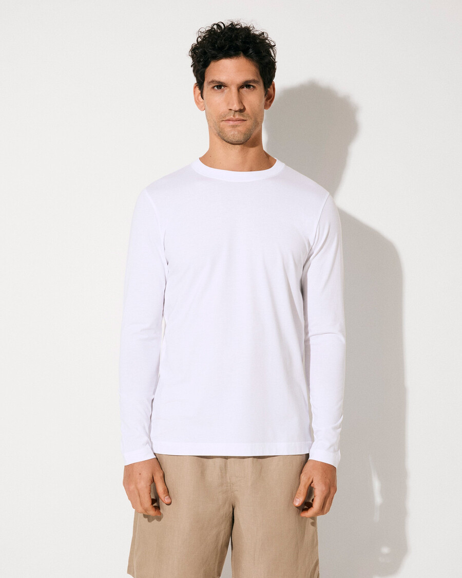 t-shirt a maniche lunghe da uomo di peso medio bianca acquista — cdlp