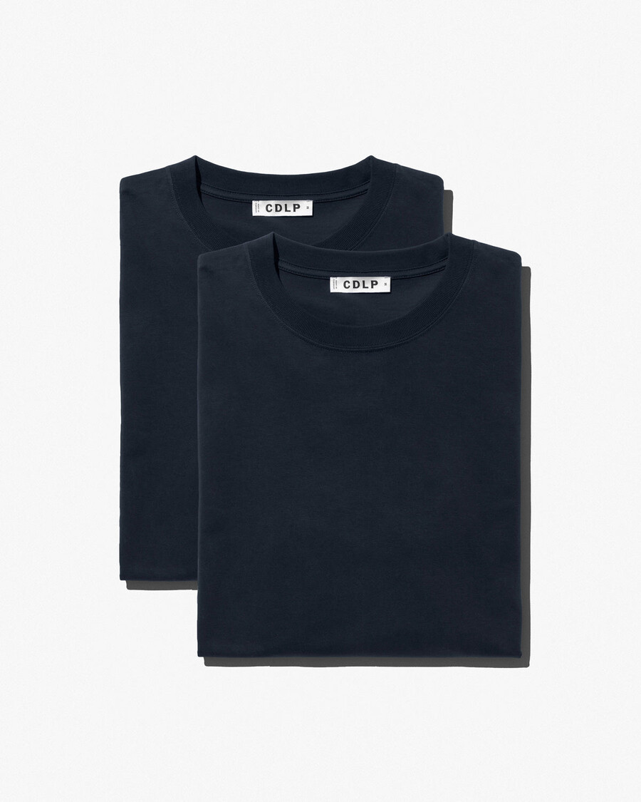 2 magliette a maniche lunghe da uomo di peso medio in blu navy scuro acquista—cdlp