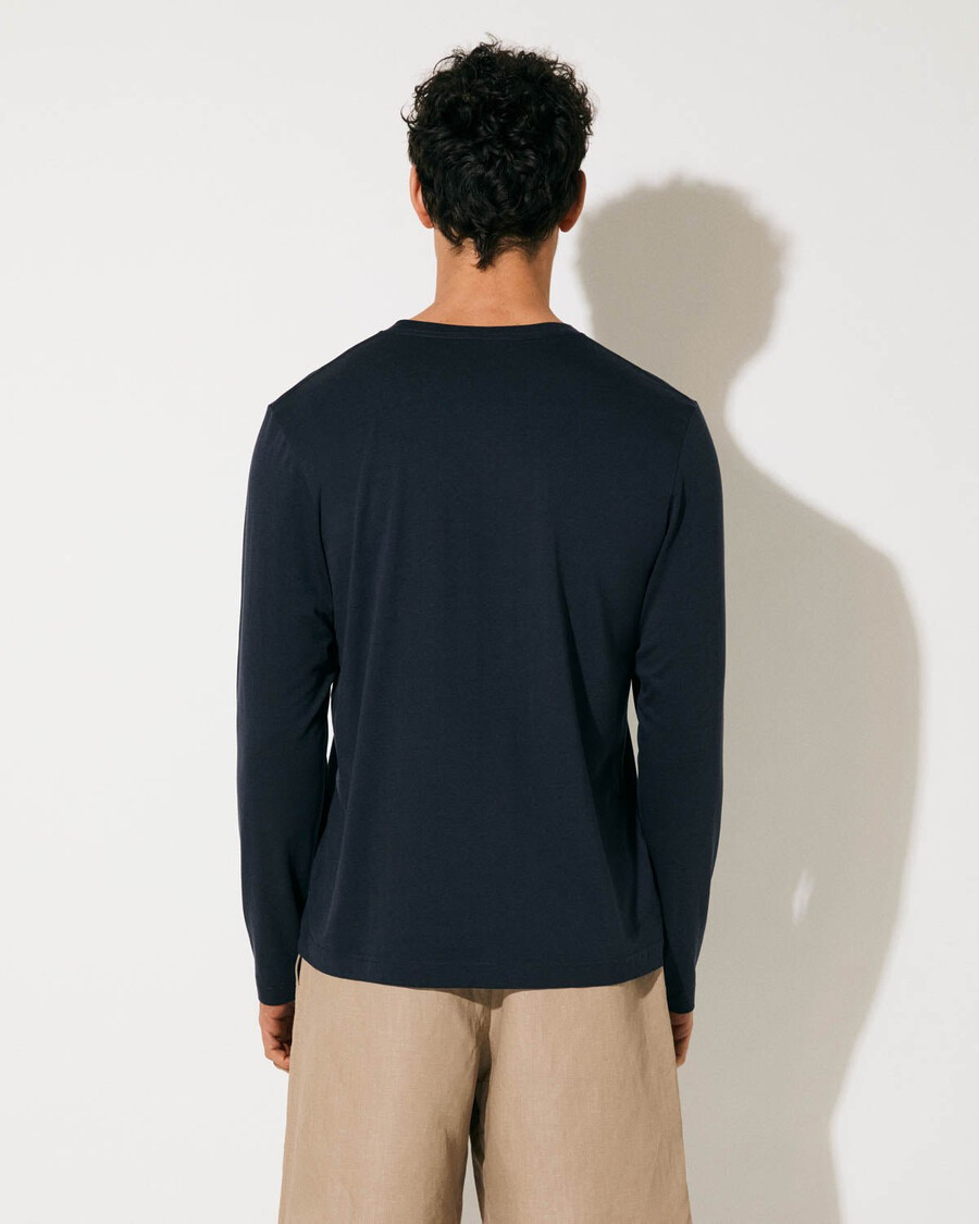 2 magliette a maniche lunghe da uomo di peso medio in blu navy scuro acquista—cdlp
