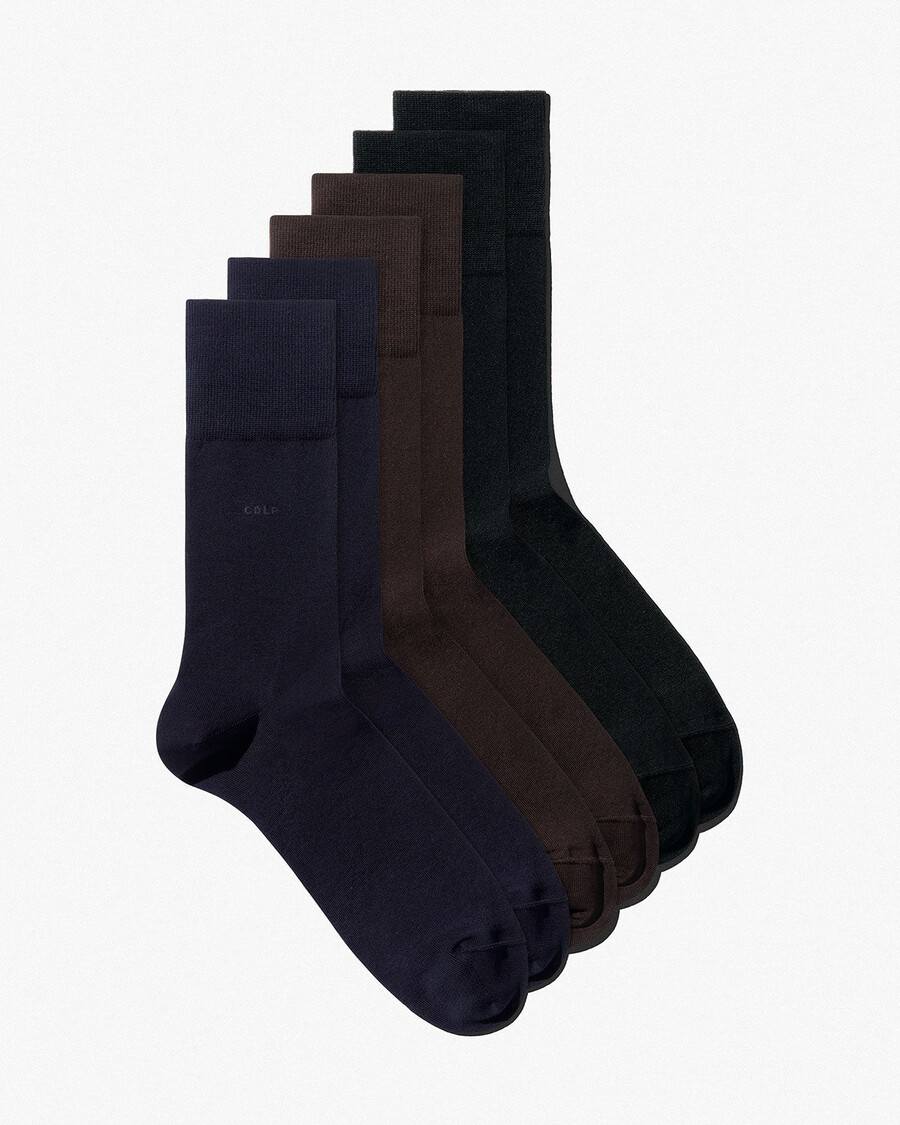 6 calzini unisex in cotone di media lunghezza nei colori nero marrone scuro blu navy scuro acquista ora — cdlp