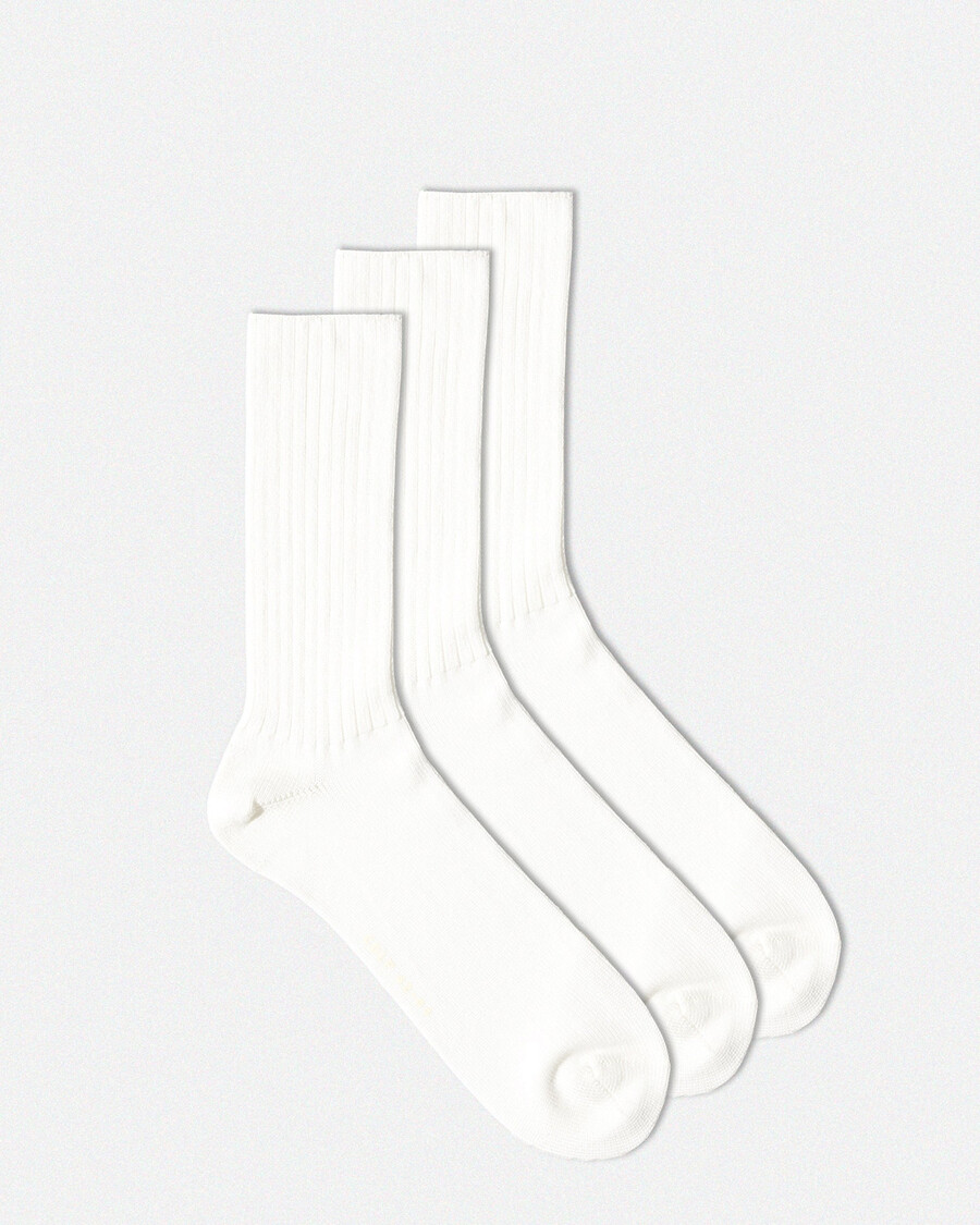 3 calzini da tennis unisex di media lunghezza in bianco acquista — cdlp