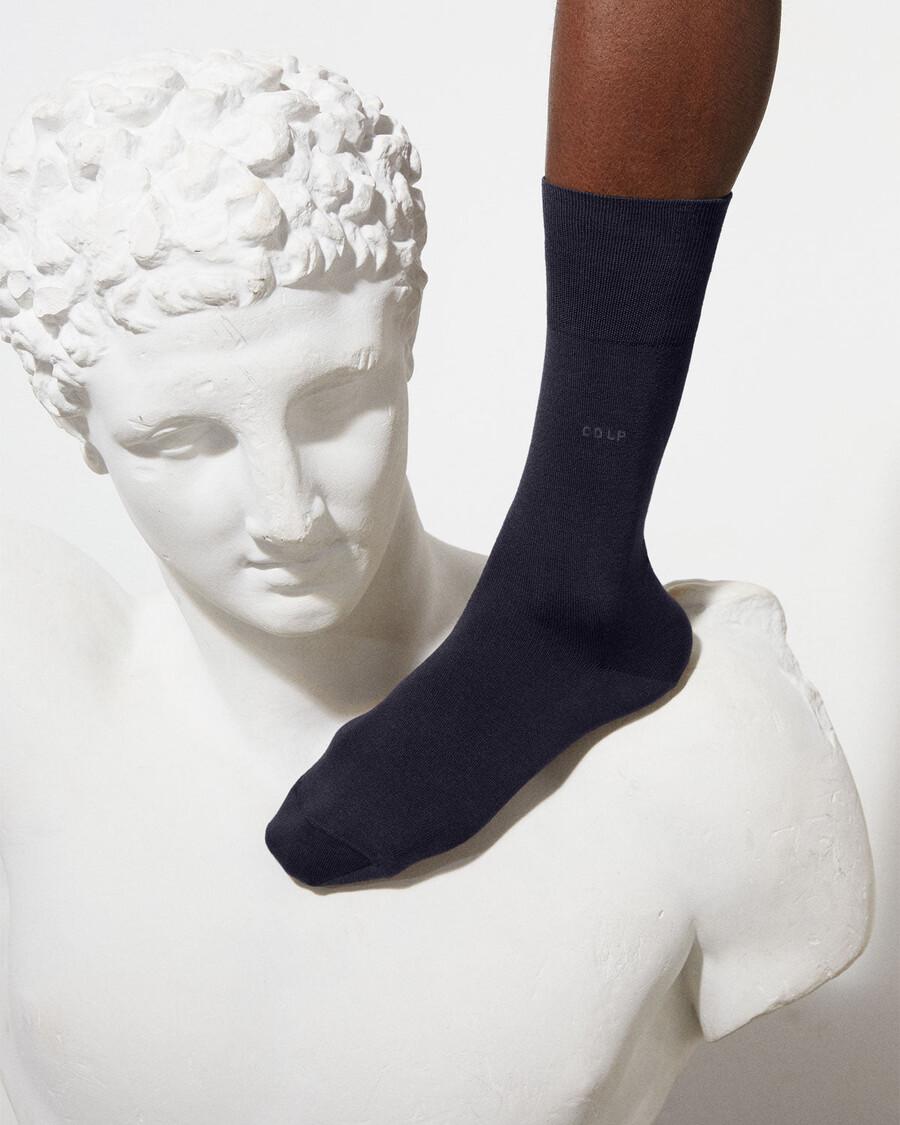 calzini unisex in cotone di media lunghezza blu navy scuro acquista — cdlp