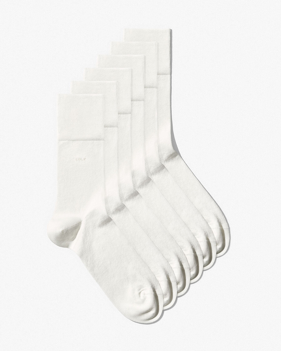 6 calzini unisex di media lunghezza in cotone bianco acquista — cdlp