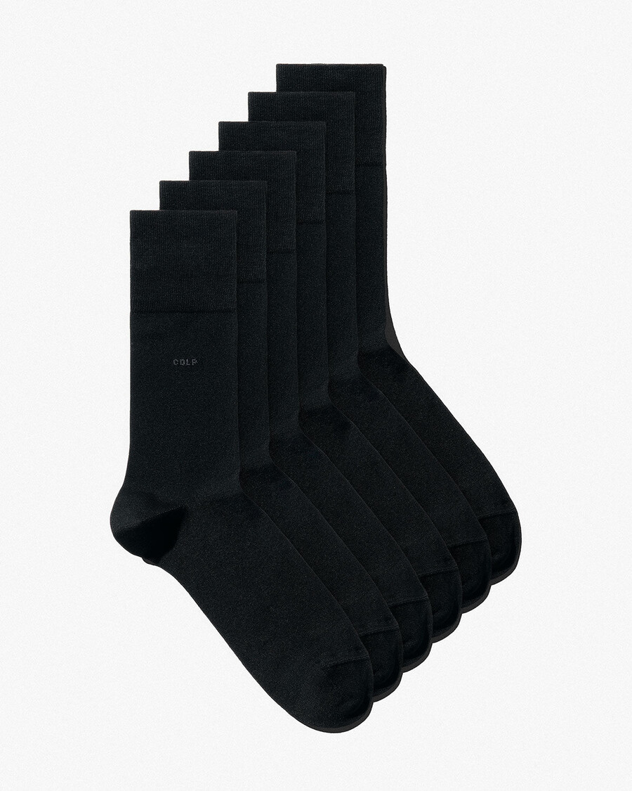 6 calzini unisex in cotone di media lunghezza neri acquista — cdlp