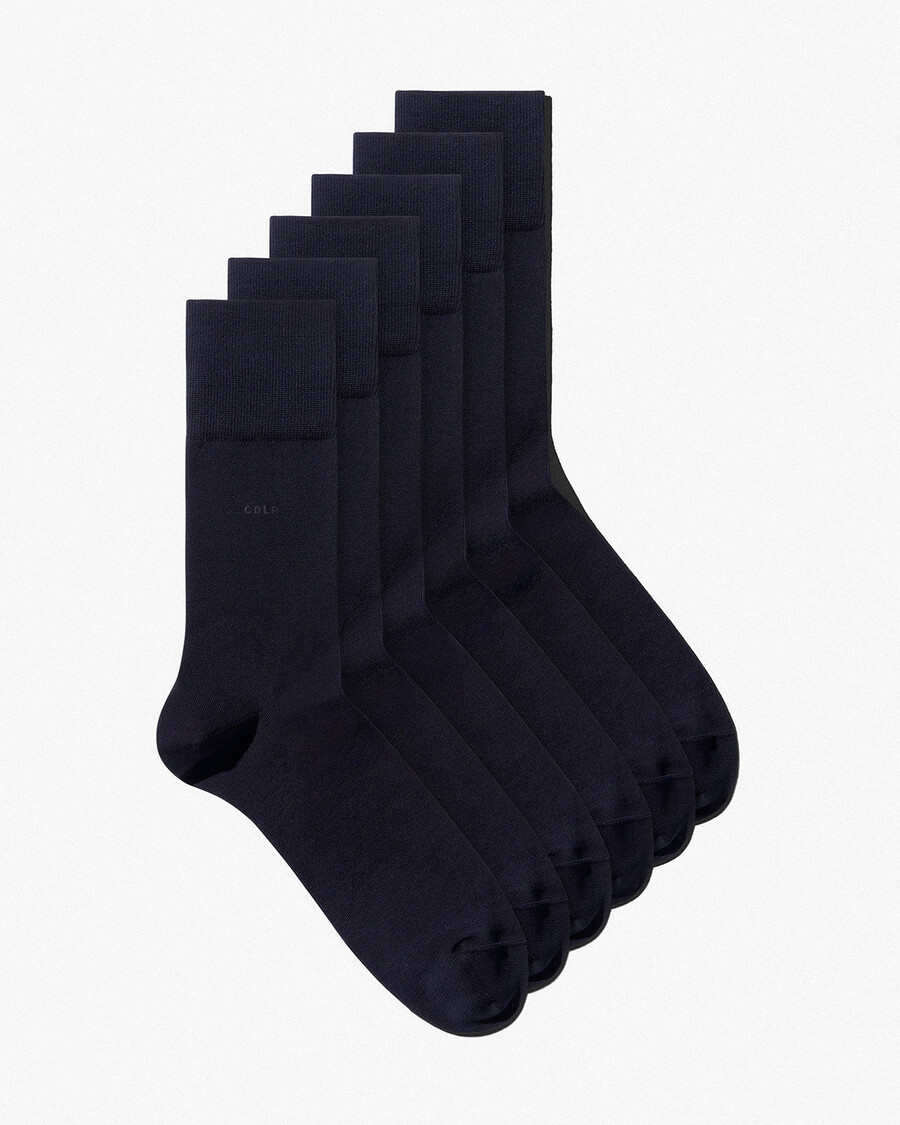 6 calzini unisex in cotone di media lunghezza blu navy scuro acquista—cdlp