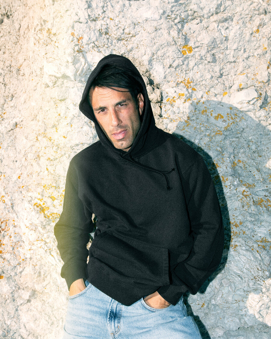 felpa con cappuccio in cotone da uomo nera acquista ora – cdlp