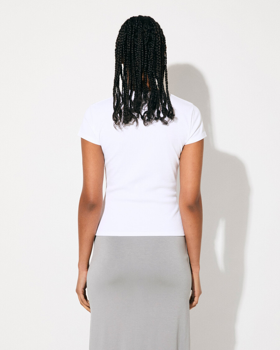 t-shirt a coste da donna bianca acquista ora — cdlp