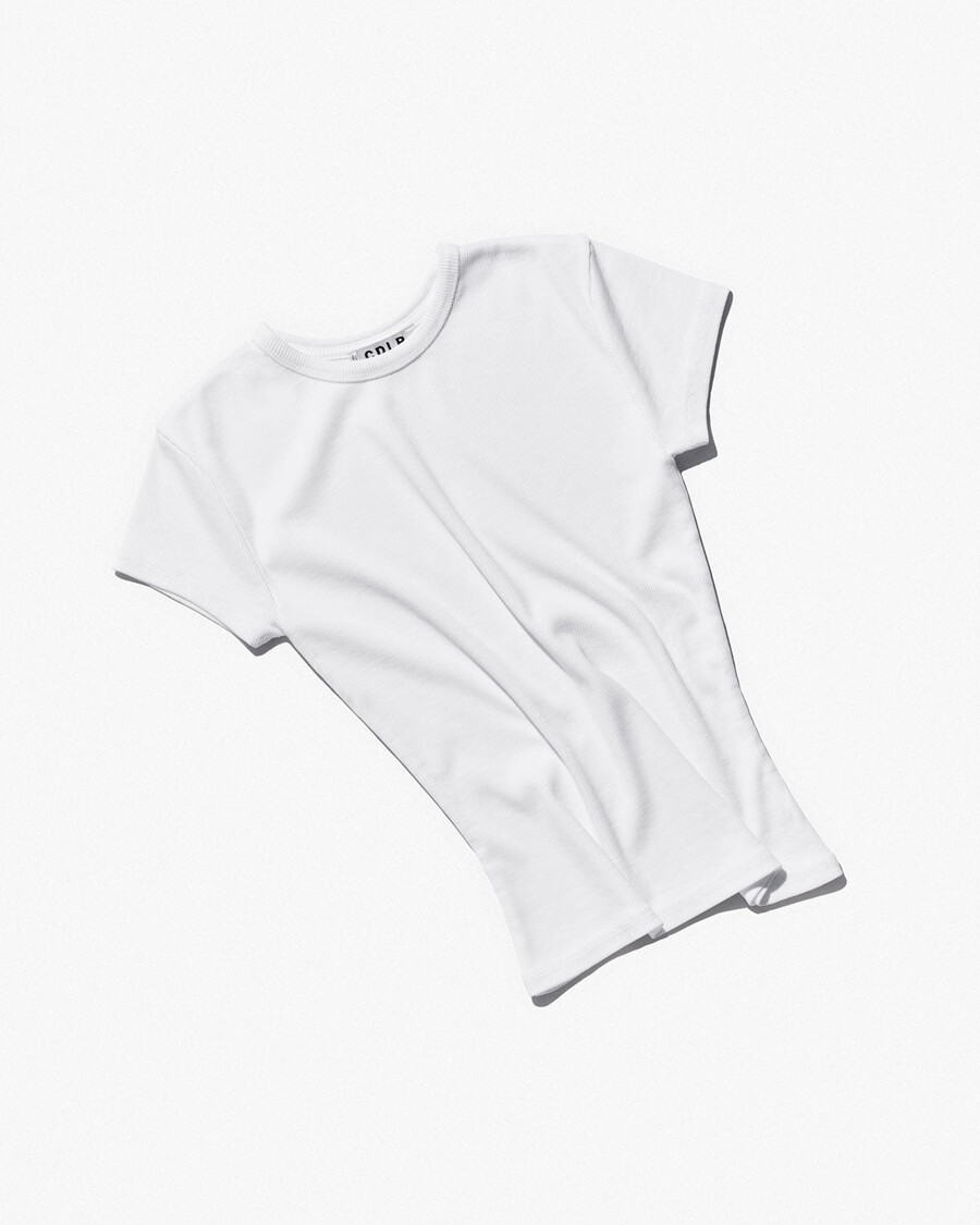 t-shirt a coste da donna bianca acquista ora — cdlp