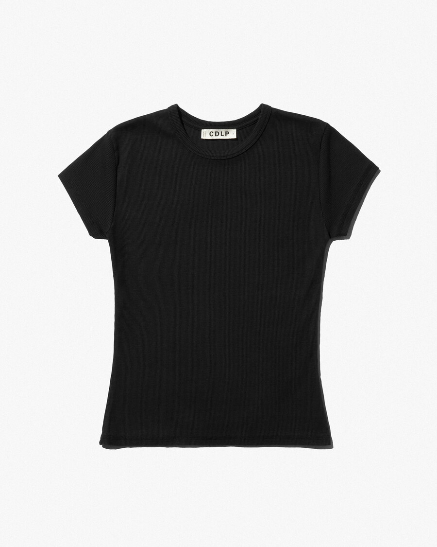 t-shirt a coste da donna in nero sporco acquista ora — cdlp