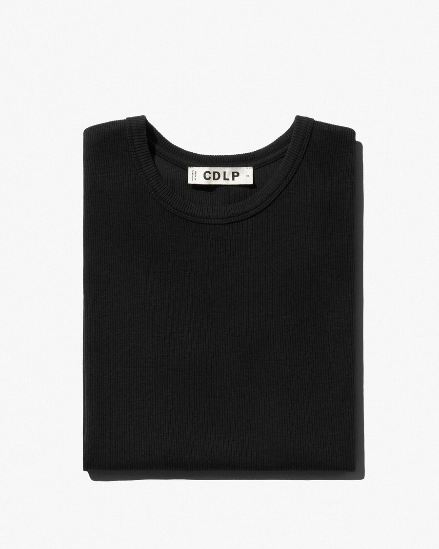 t-shirt a coste da donna in nero sporco acquista ora — cdlp