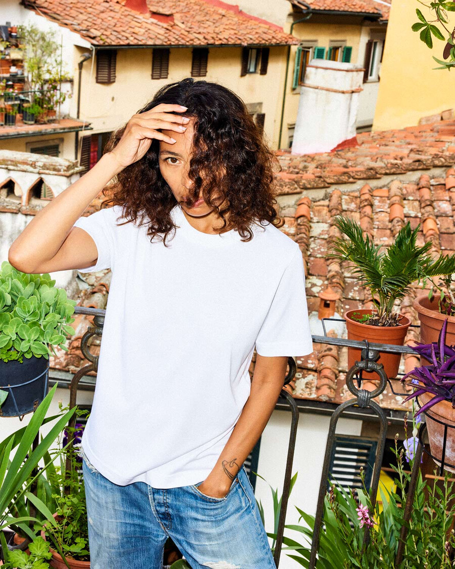 t-shirt pesante da donna in bianco acquista ora — cdlp
