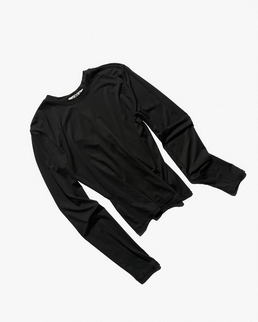 maglietta leggera a maniche lunghe da donna nera acquista—cdlp