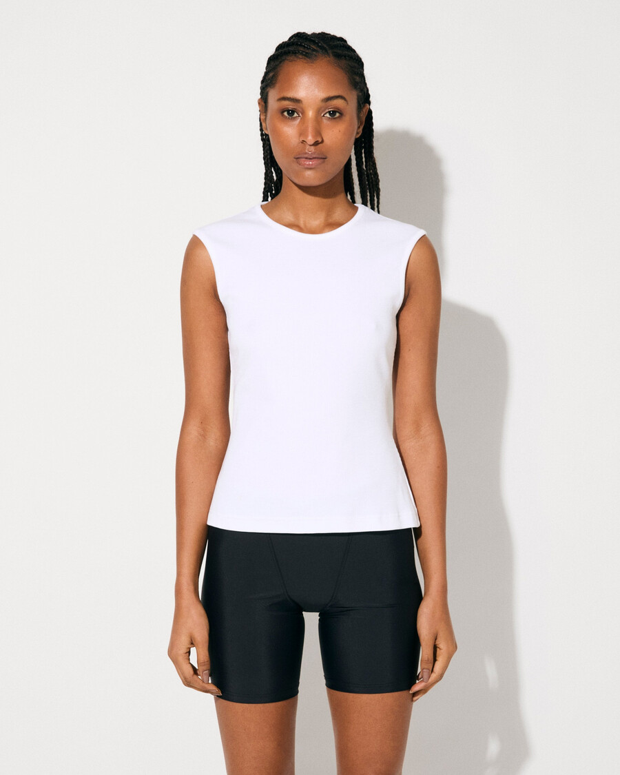 gilet a coste da donna bianco acquista ora — cdlp