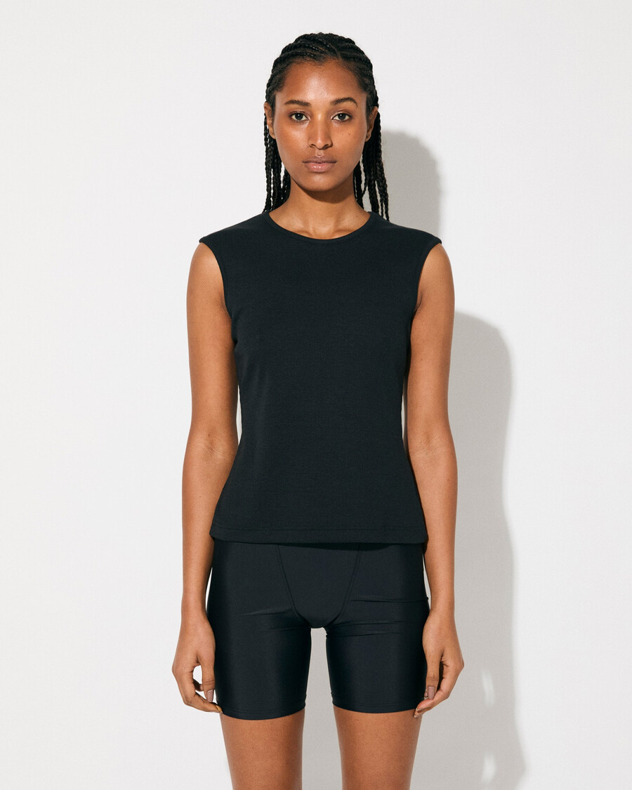 gilet a coste da donna in nero acquista ora — cdlp